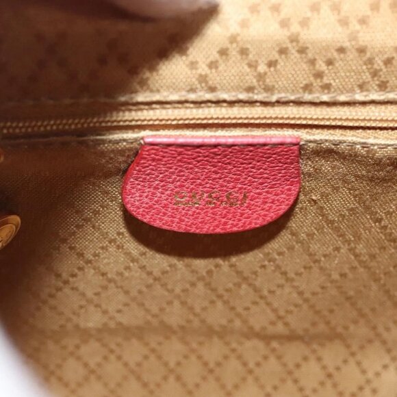 GUCCI Bamboo Backpack Suede Leather Red Gold 003 1956 0030 Auth 129916 main image 10
